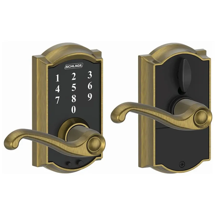 Schlage Camelot Touch Entry Leverset with Flair Lever