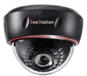 SeeStation (AHD) DOME CAMERA 2MP/1080P 2.8-12mm Varifocal Auto Iris LENS 12VDC  Black Plastic Housing