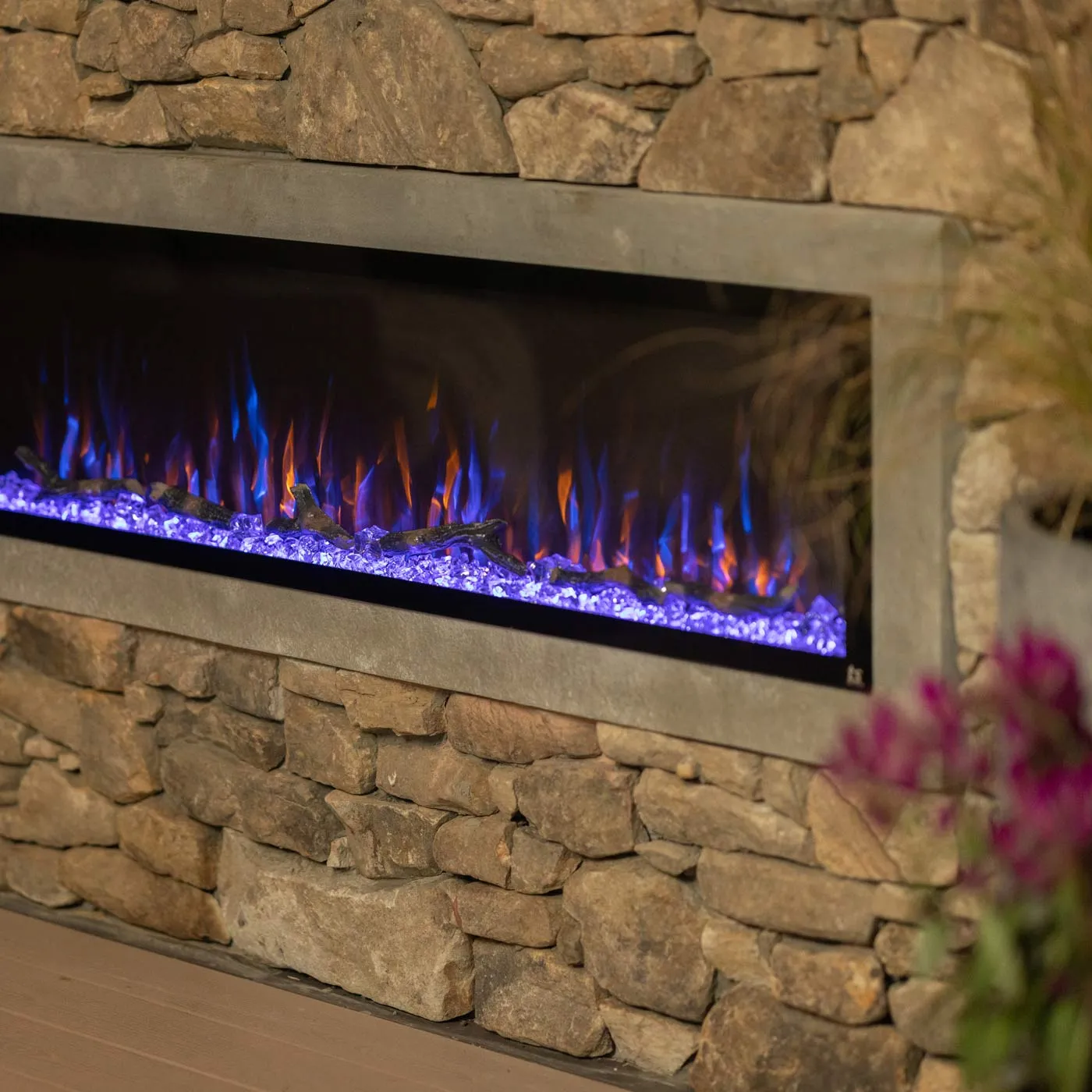 Sideline Elite 60 Inch Recessed Smart Outdoor Weatherproof Electric Fireplace (No Heat) 80049