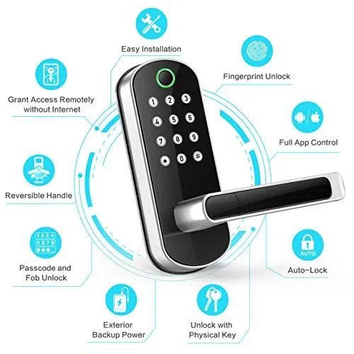 Sifely Keyless Entry Door Lock, Keypad Door Lock, Keyless Door Lock, Fingerprint Door Lock, Biometric Door Lock, Keypad Entry Door Lock, Passcode Code Door Lock, Digital Smart Door Lock (Smart Lock)