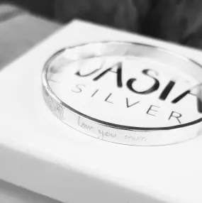Silver Fingerprint and Handwriting Bangle