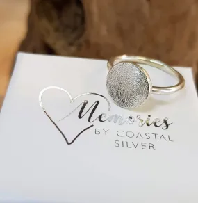 Silver Fingerprint 'Disc' Ring