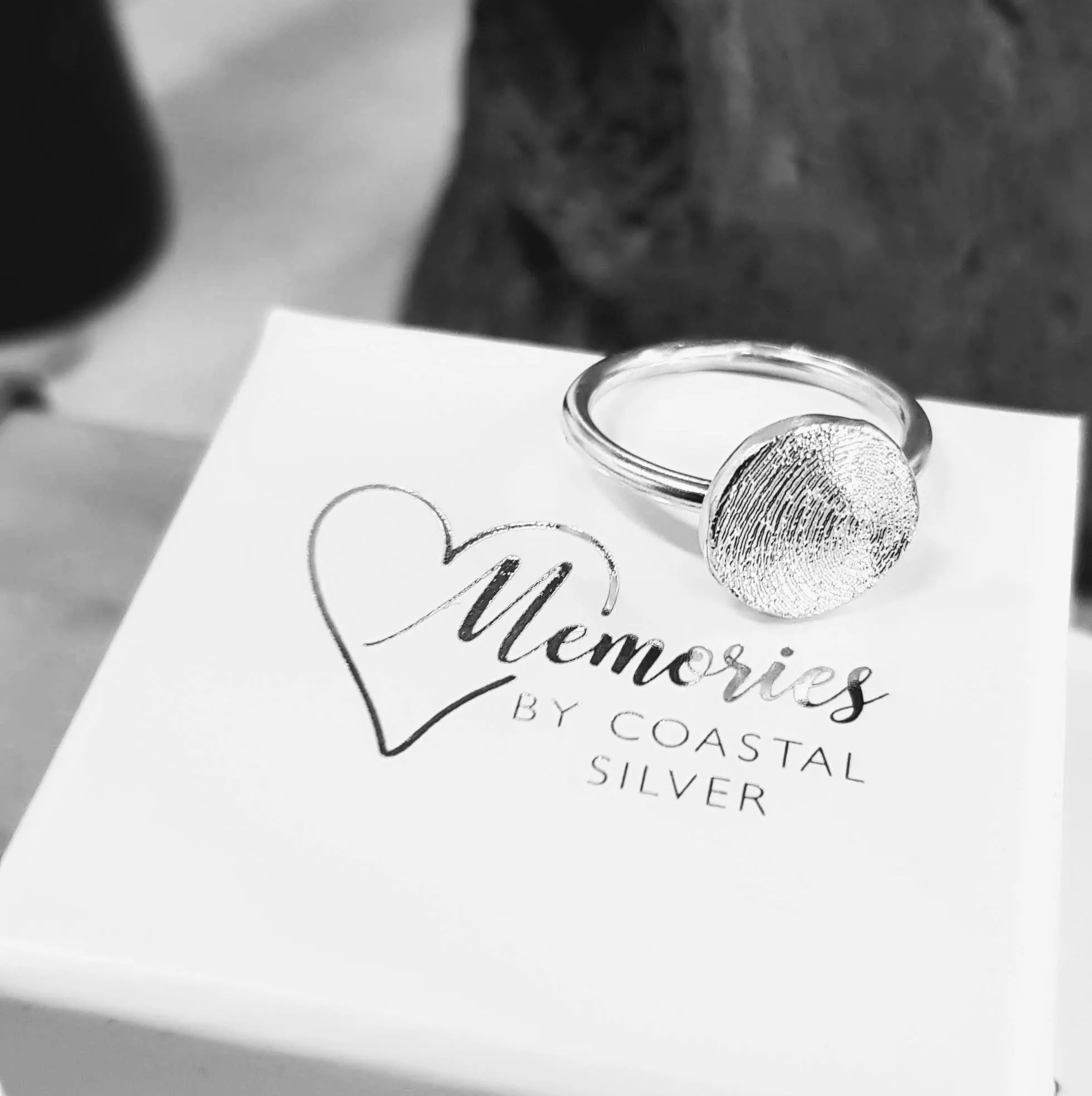 Silver Fingerprint 'Disc' Ring