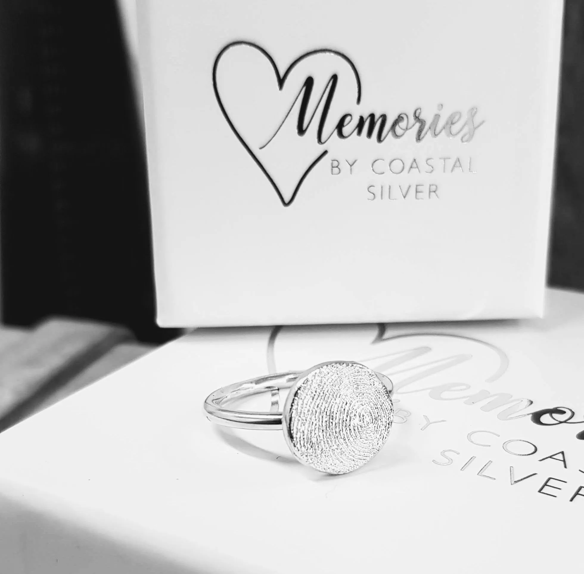 Silver Fingerprint 'Disc' Ring