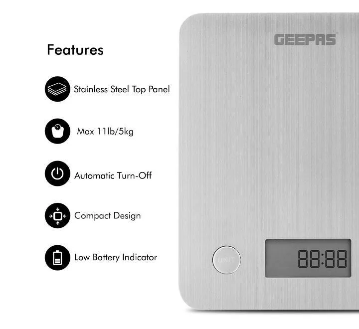 Silver Kitchen Scale with LCD Display
