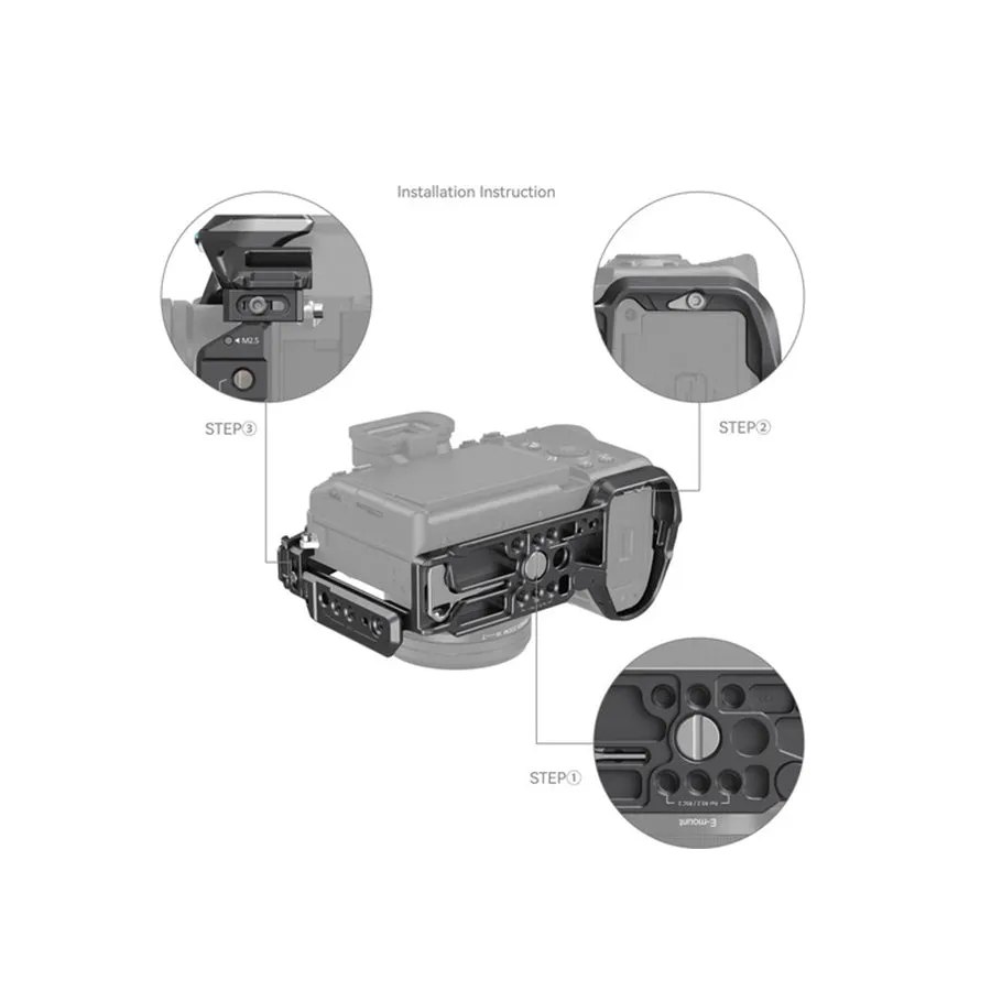 SmallRig Rhinoceros Camera Cage Kits Aluminum for Sony Alpha 7R V / Alpha 7 IV / Alpha 7S III with Top Handle, NATO Side Handle, HDMI Cable Clamp,  1/4""-20 & 3/8""-16 Threads, NATO Rail, Shoe Mount, QD Socket | 3708 3710"