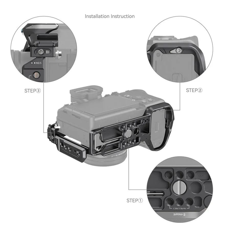 SmallRig Rhinoceros Camera Cage Kits Aluminum for Sony Alpha 7R V / Alpha 7 IV / Alpha 7S III with Top Handle, NATO Side Handle, HDMI Cable Clamp,  1/4""-20 & 3/8""-16 Threads, NATO Rail, Shoe Mount, QD Socket | 3708 3710"
