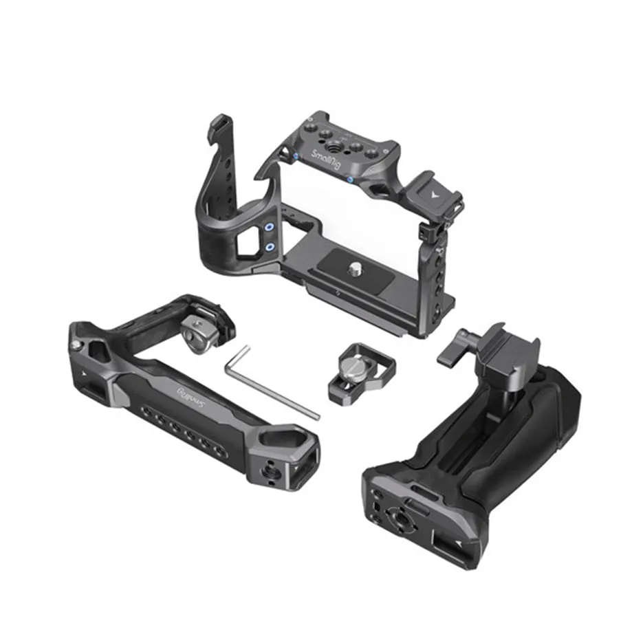 SmallRig Rhinoceros Camera Cage Kits Aluminum for Sony Alpha 7R V / Alpha 7 IV / Alpha 7S III with Top Handle, NATO Side Handle, HDMI Cable Clamp,  1/4""-20 & 3/8""-16 Threads, NATO Rail, Shoe Mount, QD Socket | 3708 3710"