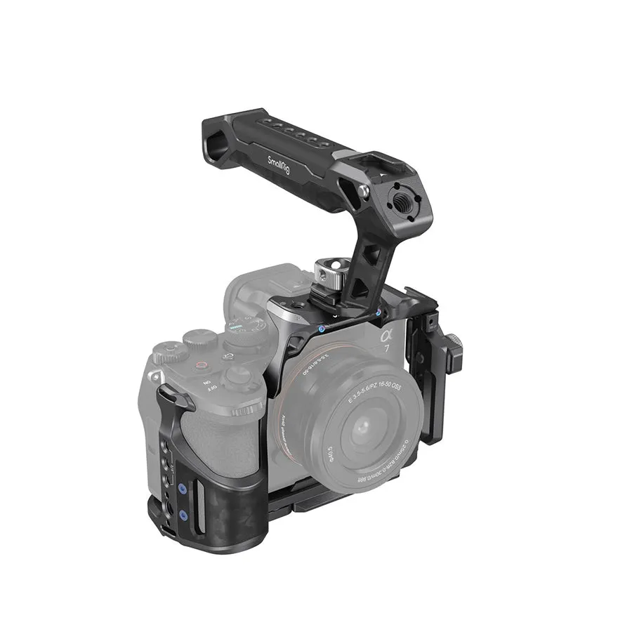 SmallRig Rhinoceros Camera Cage Kits Aluminum for Sony Alpha 7R V / Alpha 7 IV / Alpha 7S III with Top Handle, NATO Side Handle, HDMI Cable Clamp,  1/4""-20 & 3/8""-16 Threads, NATO Rail, Shoe Mount, QD Socket | 3708 3710"