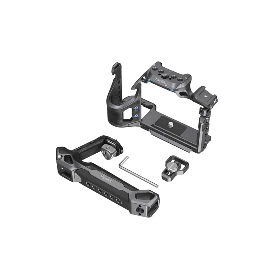SmallRig Rhinoceros Camera Cage Kits Aluminum for Sony Alpha 7R V / Alpha 7 IV / Alpha 7S III with Top Handle, NATO Side Handle, HDMI Cable Clamp,  1/4""-20 & 3/8""-16 Threads, NATO Rail, Shoe Mount, QD Socket | 3708 3710"