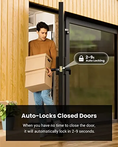 Smart Lock, Proscenic Keyless Entry Door Lock with Handle, Fingerprint Door Locks Support WiFi & Bluetooth, Touchscreen Electronic Door Locks with Keypads for Front Door, Bedroom, Home, Hotel, Airbnb