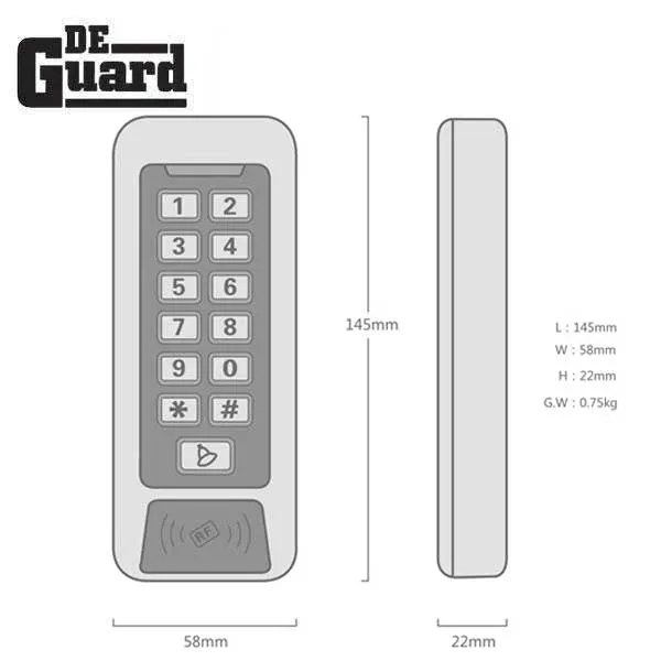 Stand Alone Access Controller -  HID Prox Card Reader & Keypad Controller - Single or Double Doors - Waterproof IP68