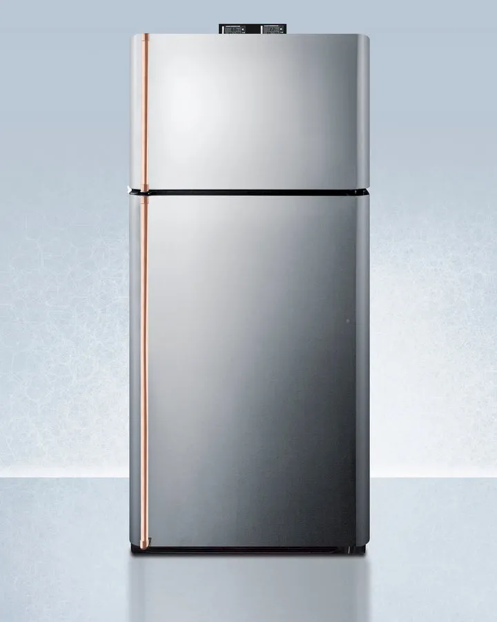 Summit 30" Wide Break Room Refrigerator-Freezer with Antimicrobial Pure Copper Handles - BKRF18PLCP