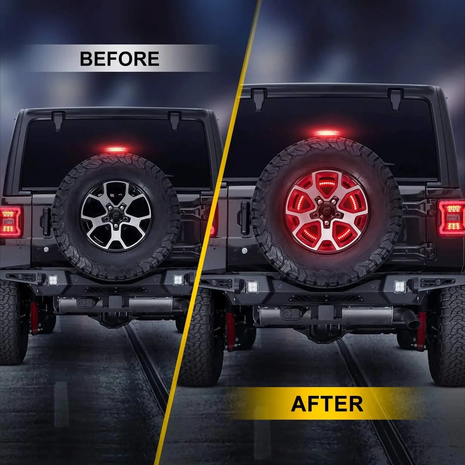 Suparee Jeep Wrangler JL LU Spare Tire  Brake Light for Wrangler 2018-Later with Plug N Play