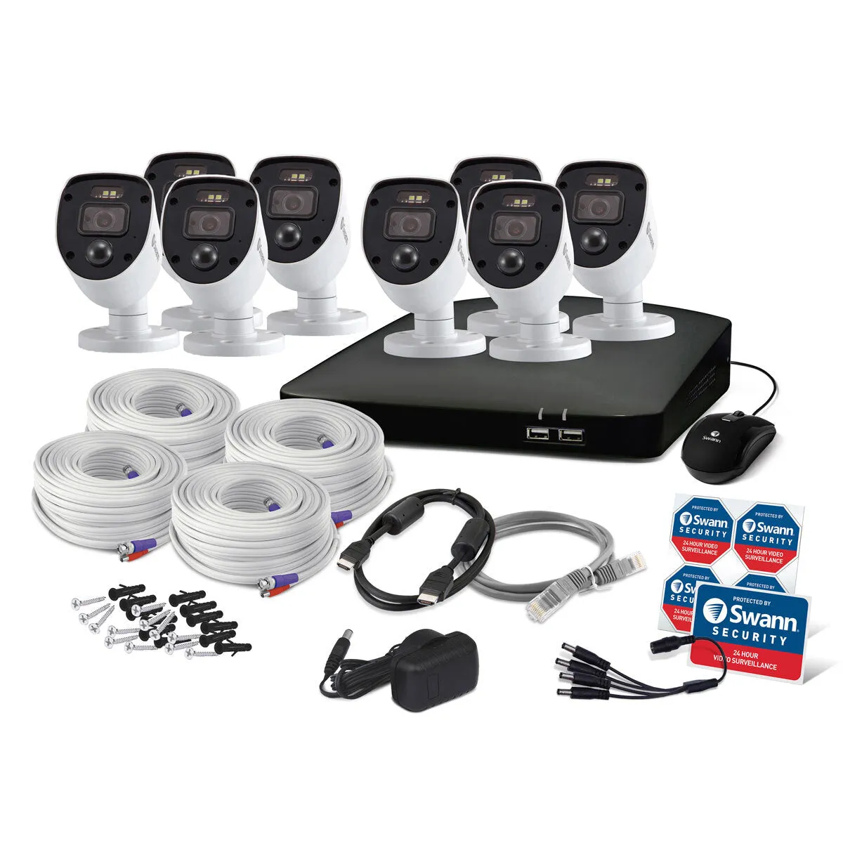 Swann 16 Channel 1TB DVR Recorder with 12 x 1080p Full HD Enforcer Cameras, SWDVR-164680T   SWPRO-1080SLPK2