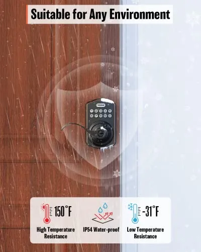 TEEHO Keyless Entry Electronic Door Locks with Keypads - Deadbolt Smart Lock - Front Door Lock Set with Door Levers - Auto Lock - Easy Installation - Oil-Rubbed Bronze