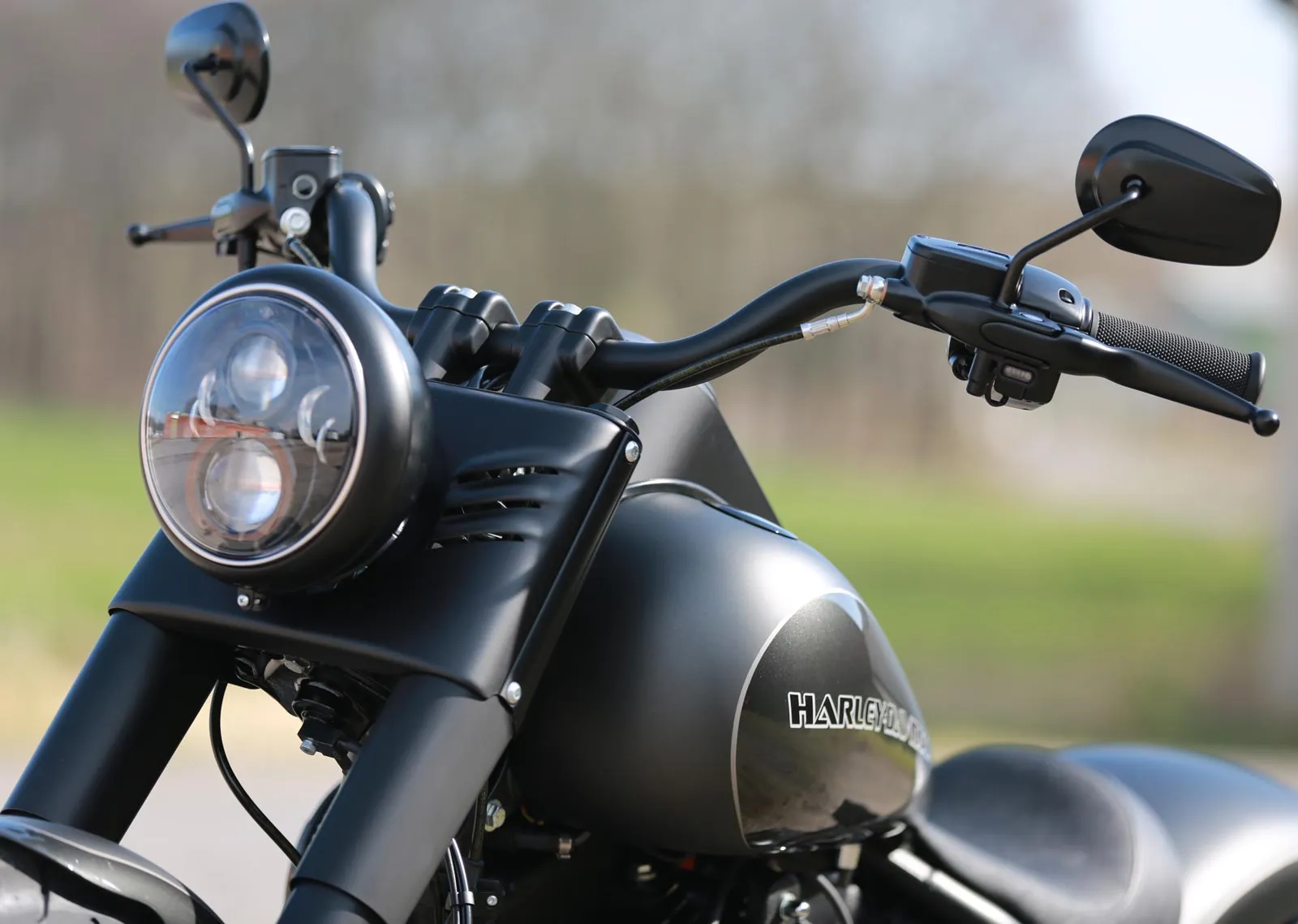 Thunderbike 41-99-1223 Stripe Mini LED Indicators - Black, fits Harley Softail 2015 up