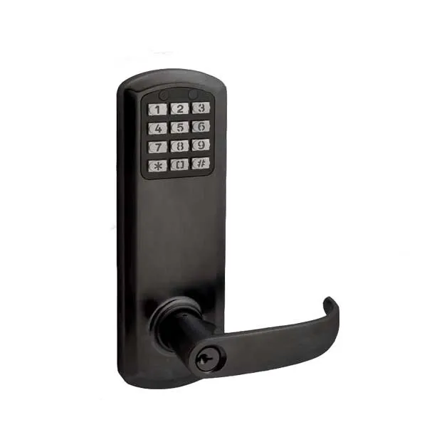 TownSteel - E-Genius 2000 - Interconnected Electronic Push Button Lock - Entry - 4" - On Center - Right Handed - Flat Black - Grade 1