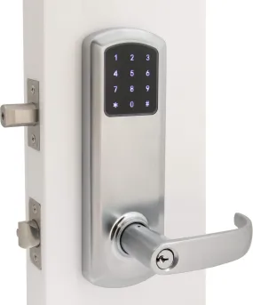 TownSteel E-Genius 5000 Series Grade 1 Interconnected Push Button Electronic Lock 4" On Center w/Bluetooth-Satin Chrome