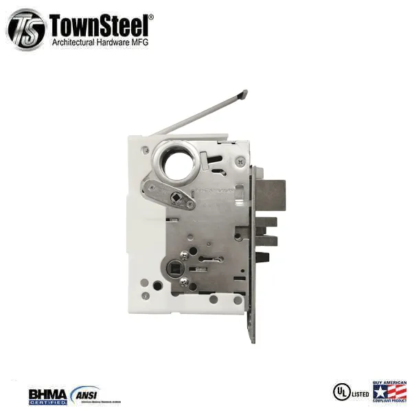 TownSteel - E-Kontos 1B 5000 Series Mortise Lock - Bluetooth - Automated Deadbolt - 2-3/4″ Backset - Quest Lever Set - Right Handed - Flat Black - Keyed Different - Grade 1