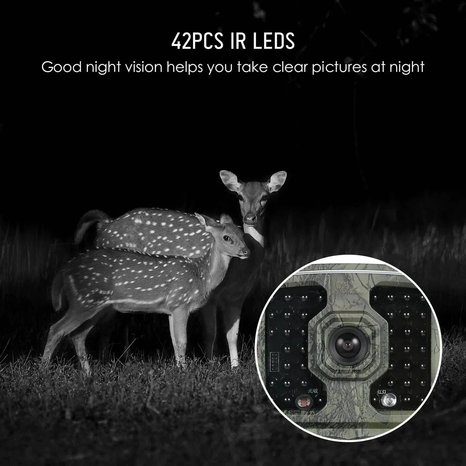 Trail Camera 16MP 4K Waterproof Game Hunting Camera with Night Vision for Wildlife Monitoring Hunting