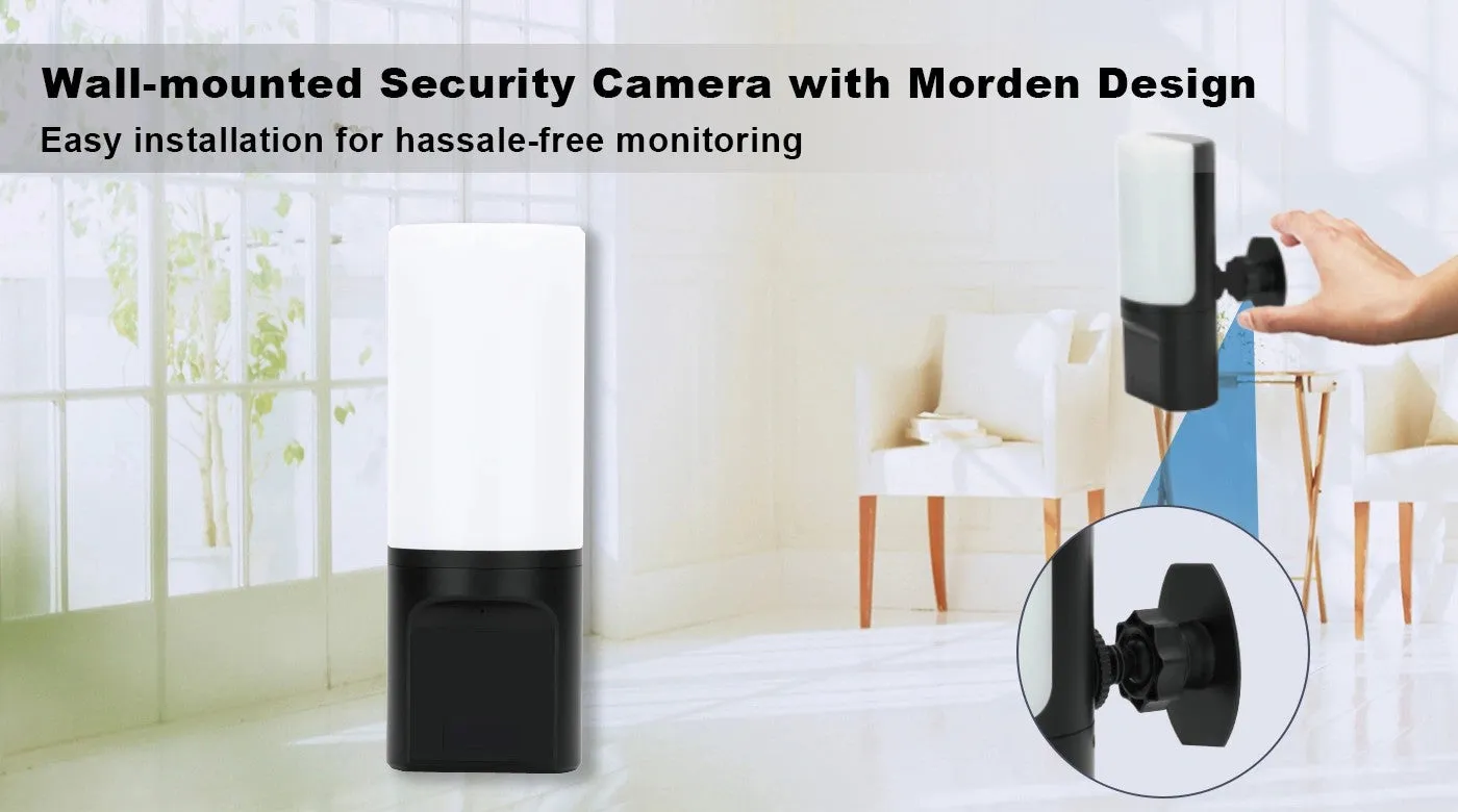 Tuya WiFi Wall Lamp with Smart Security Camera – Remote-Controlled Rotating Lens