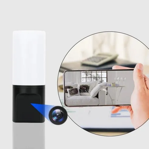 Tuya WiFi Wall Lamp with Smart Security Camera – Remote-Controlled Rotating Lens