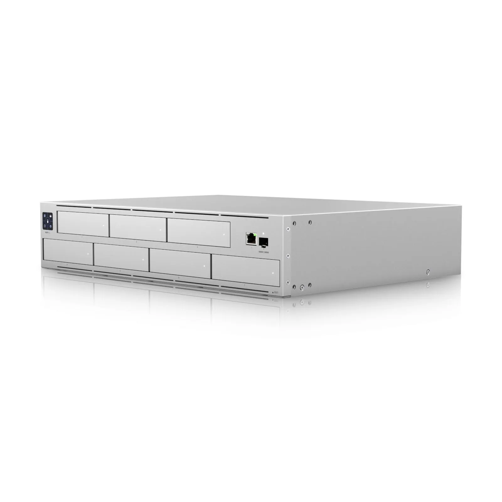 Ubiquiti UNVR-PRO UniFi Protect 7 Bay Network Video Recorder Pro, UniFi Protect Console, 7x 2.5/3.5 Inch Drive Bays, 10G SFP  Port, Gigabit RJ45 Port, 2U Rack, 1.3 Inch Touchscreen