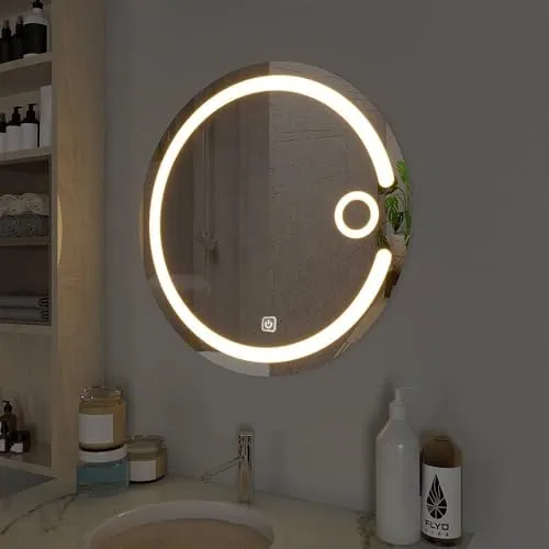 UNIQUE MIRROR Wall Mirror with Touch-Sensor Three Light-Changing Functions and sensors for The Living Room, Dining Room, and Hallway Stylish Rectangular led Light Mirror. (15x15)