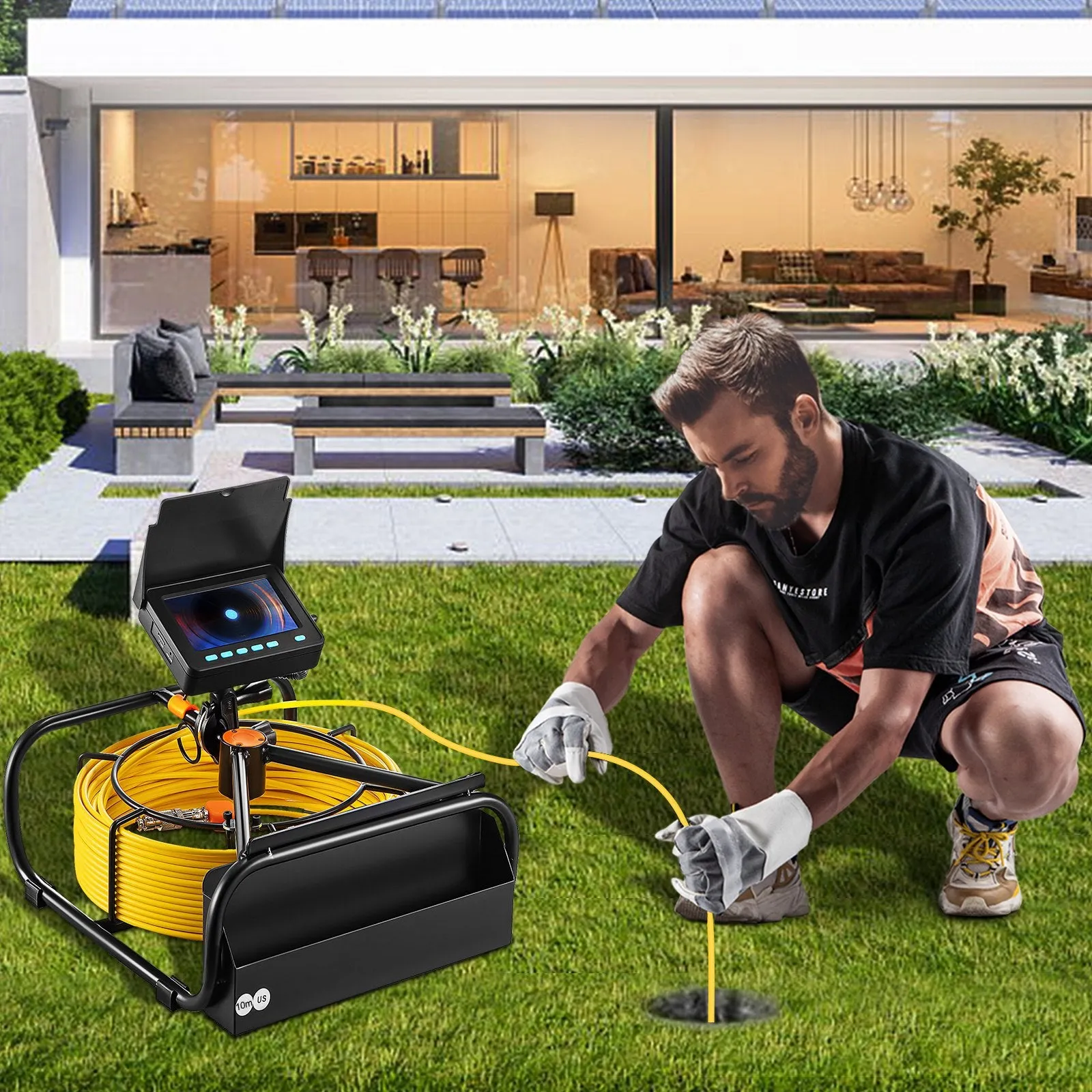 Vevor Sewer Camera 32.8' Cable Waterproof 4.3" Color LCD Display with DVR and 16GB SD Card New