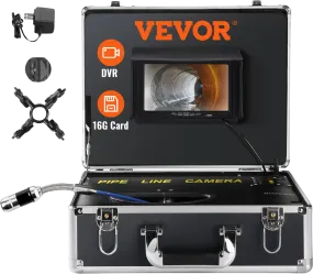 Vevor Sewer Pipeline Inspection Camera 66' Length with 7" Screen DVR Function 16GB SD Card New
