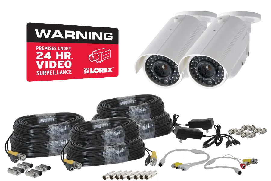Video surveillance system installers kit-Cables connectors-Power supplies