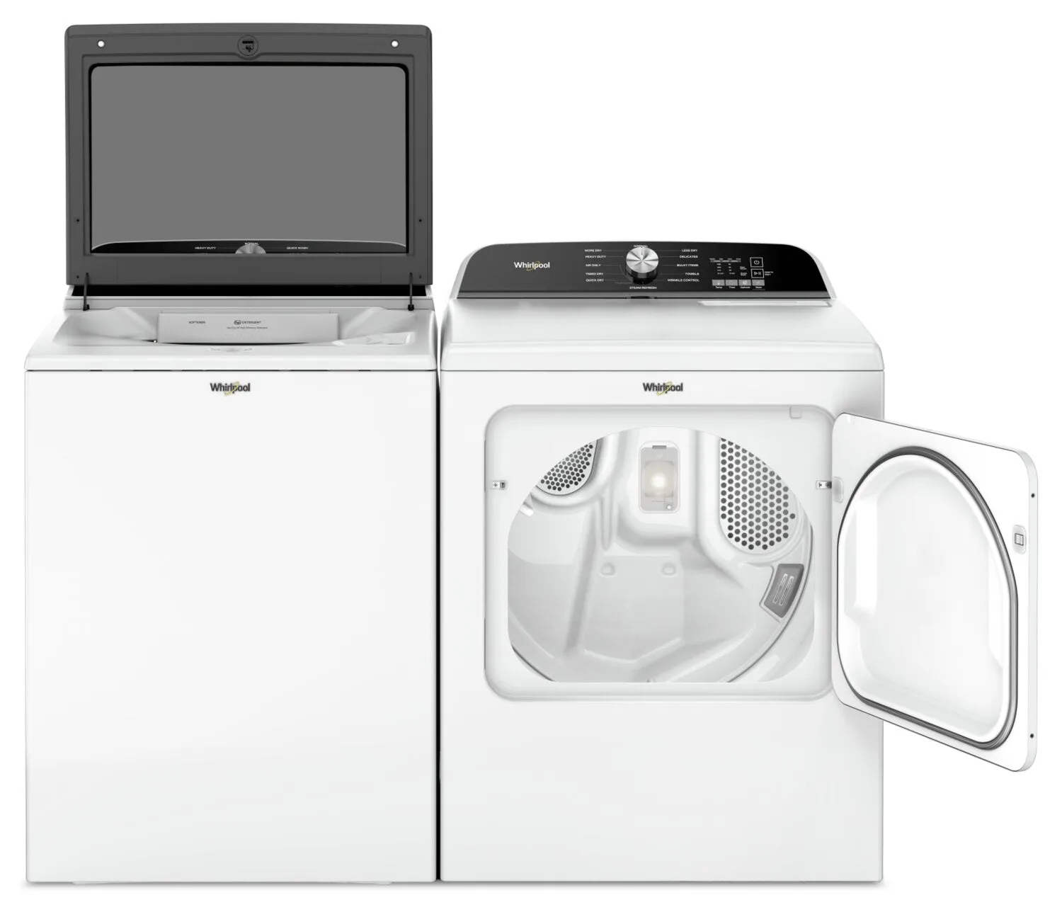 Whirlpool 6.1 Cu. Ft. Top-Load Washer with Removable Agitator and 7 Cu. Ft. Electric Dryer - WTW6157W/YWED615W