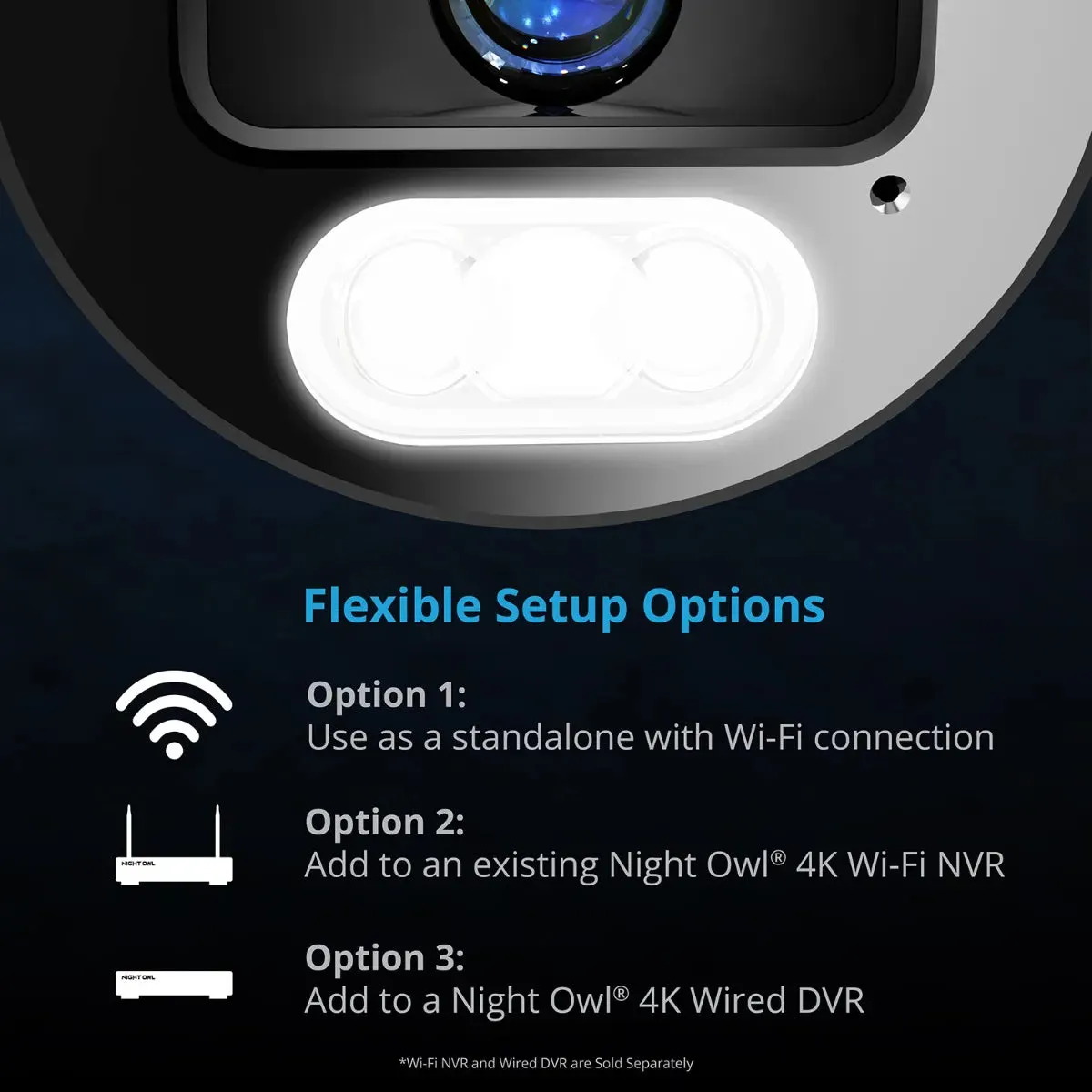 Wi-Fi IP Plug In 4K Spotlight Cameras with 2-Way Audio and Audio Alerts and Sirens - 2 Pack - White