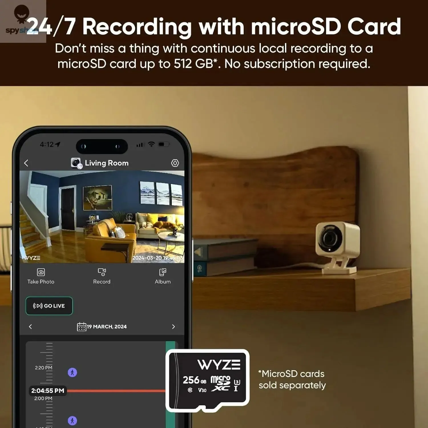 Wyze Cam v4, 2K HD Wi-Fi Smart Home Security Camera, Indoor/Outdoor Use, Pet/Baby Monitor, Motion Activated Spotlight/Siren,