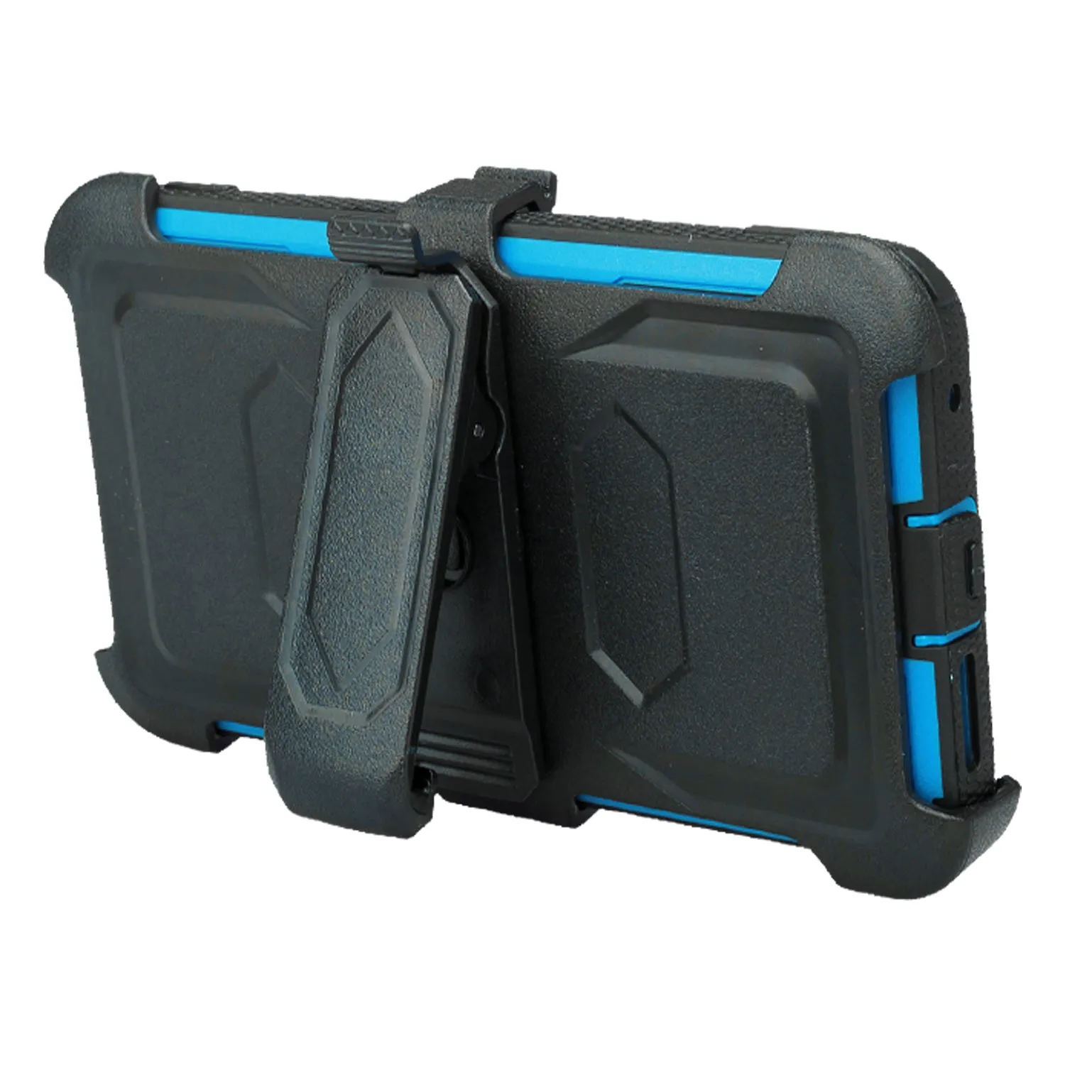 ZTE Blade Force Case, ZTE N9517 Case, Triple Protection 3-1 w/ Built in Screen Protector Heavy Duty Holster Shell Combo Case Cover - Blue