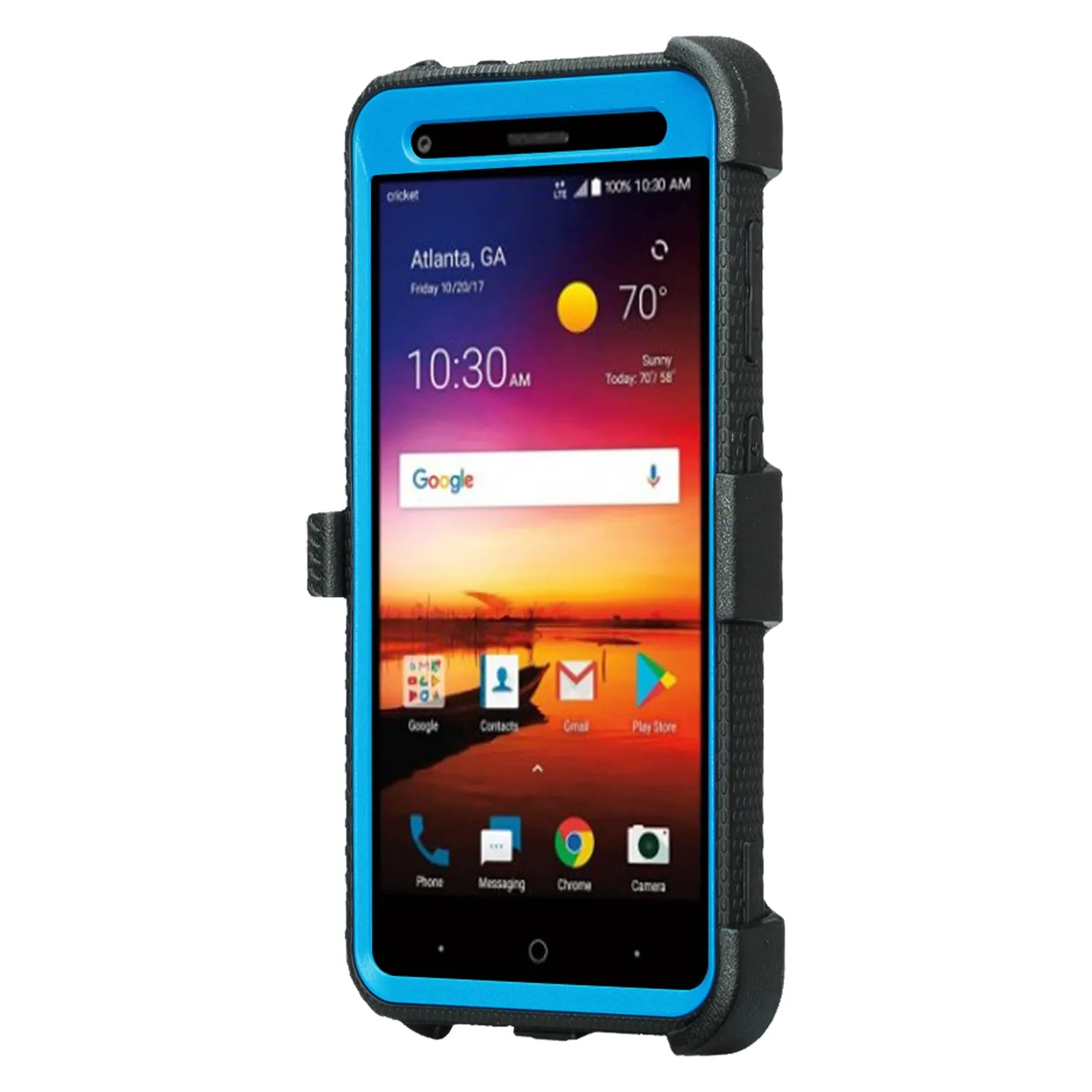 ZTE Blade Force Case, ZTE N9517 Case, Triple Protection 3-1 w/ Built in Screen Protector Heavy Duty Holster Shell Combo Case Cover - Blue